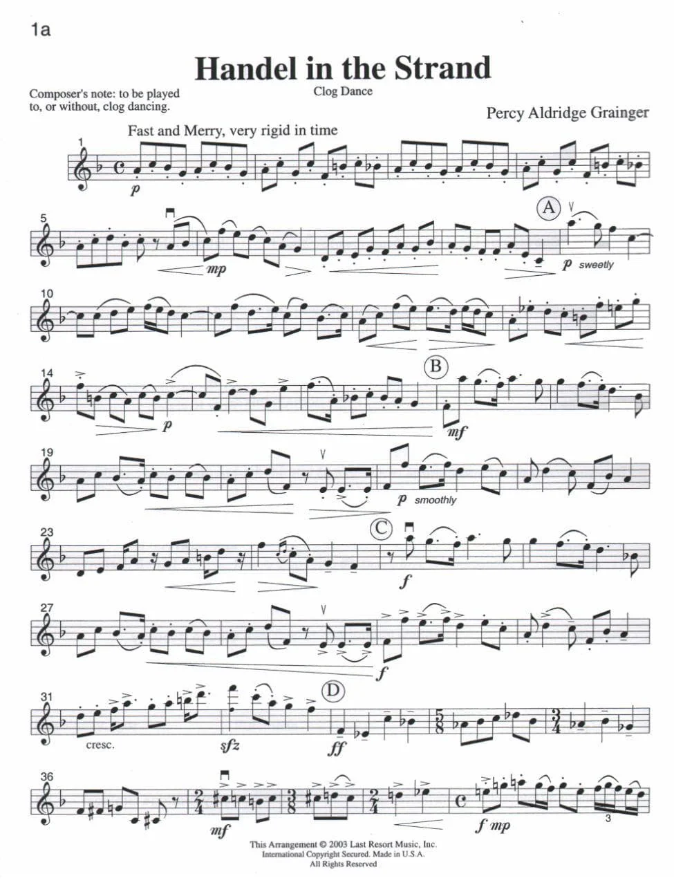 Music for Four, Volume 4 - Part 1 (Violin/Oboe/Flute) - arranged by Daniel Kelley - Last Resort Music - Image 3