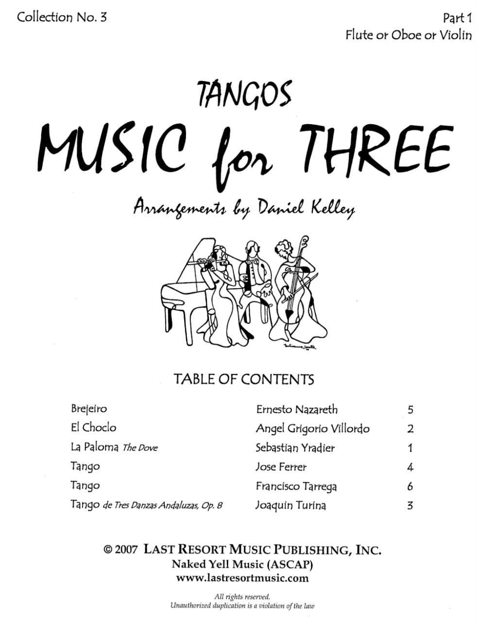 Music for Three: Tangos! - Set of Parts - arranged by Daniel Kelley - Last Resort Music - Image 2