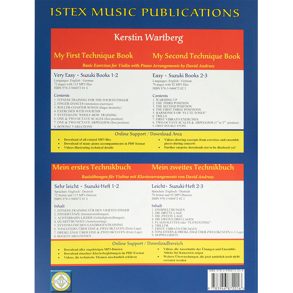 My First Technique Book - Basic Exercises for Violin with Piano Arrangements - CD/Online Audio - by Kerstin Wartberg - Istex Music Publications - Image 2