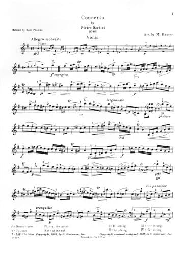 Nardini, Pietro - Concerto in E Minor - for Violin - edited by Sam Franko - G Schirmer - Image 2