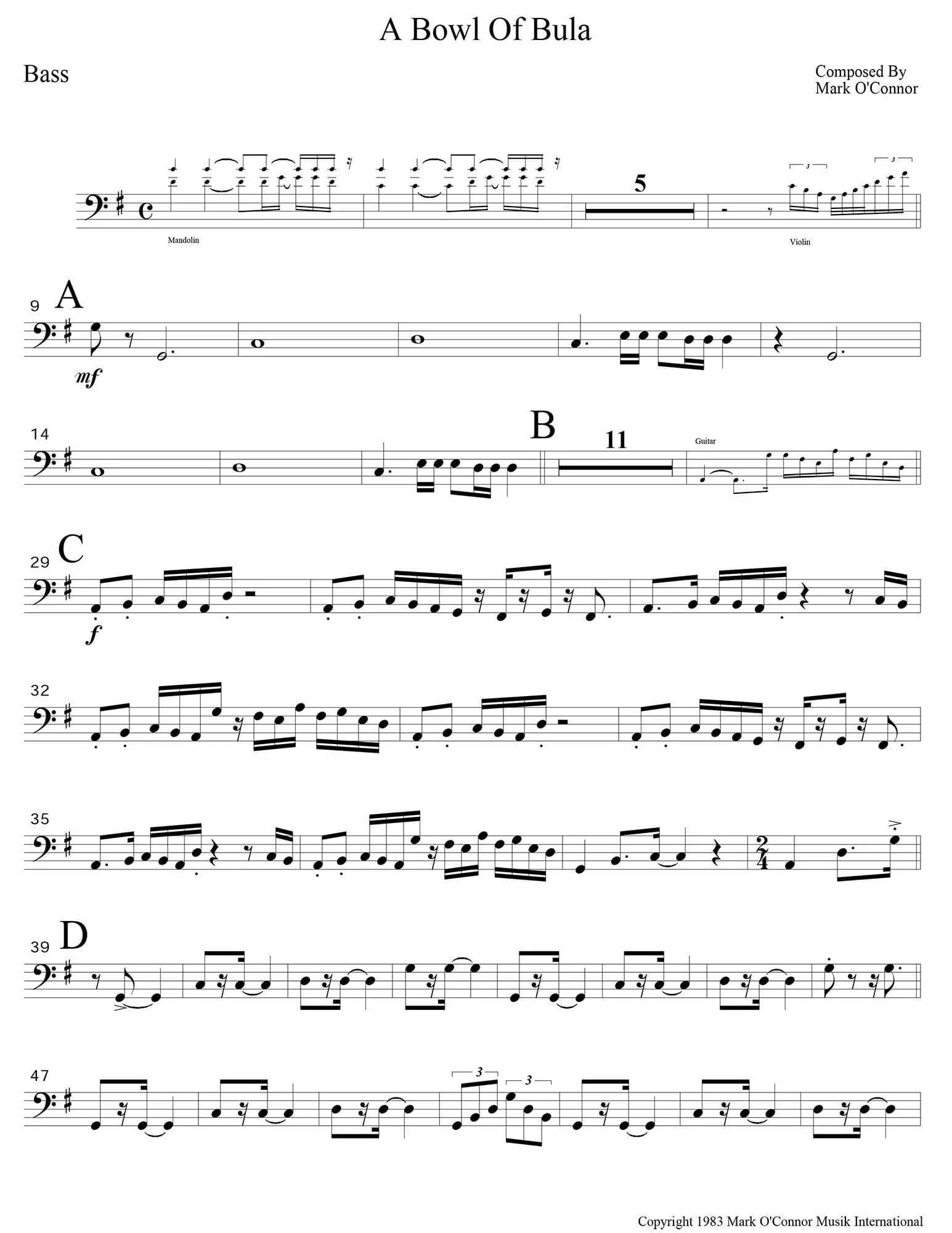 O'Connor - 30-Year Retrospective Collection 1 for Violin, Mandolin, Guitar, & Bass - Dig. Download - Image 3
