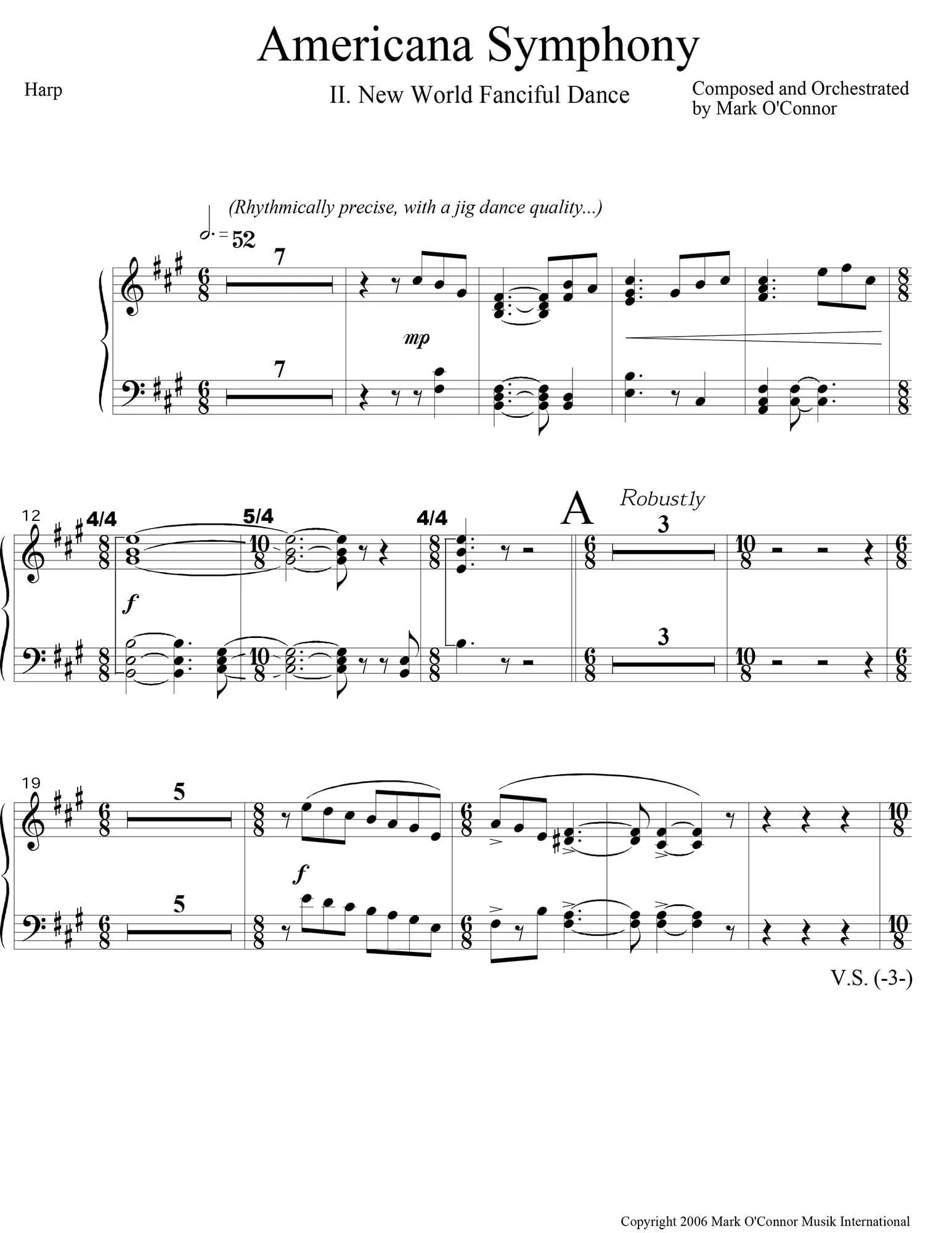 O'Connor, Mark - Americana Symphony "Variations on Appalachia Waltz" - String Parts - Digital Download - Image 3
