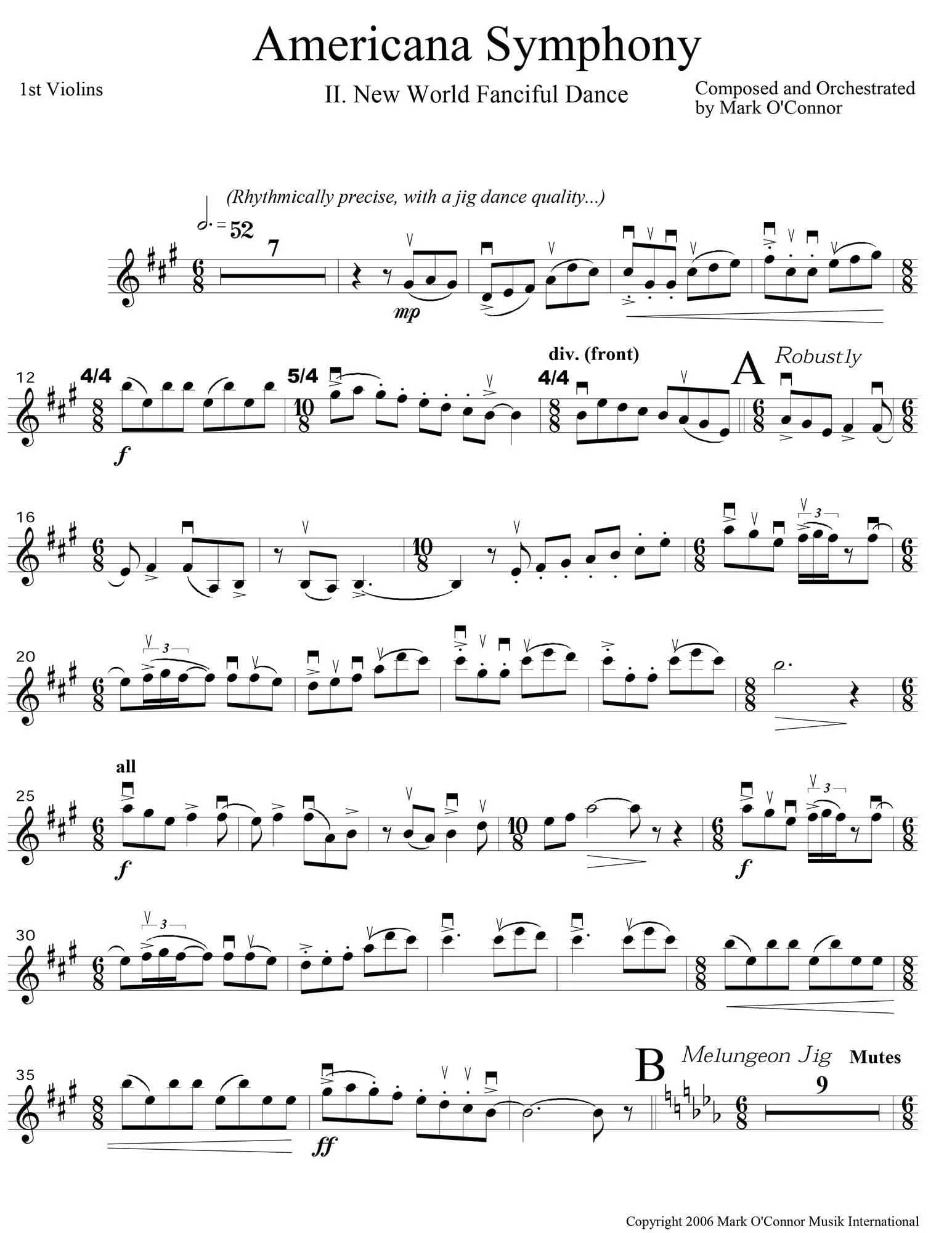 O'Connor, Mark - Americana Symphony "Variations on Appalachia Waltz" - String Parts - Digital Download - Image 4
