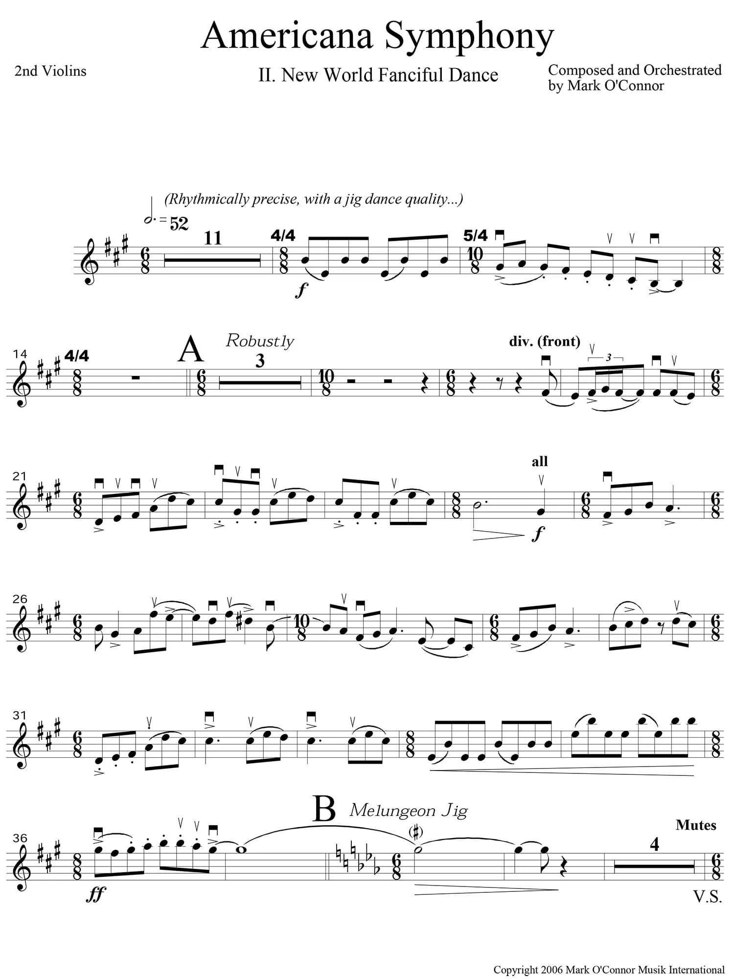 O'Connor, Mark - Americana Symphony "Variations on Appalachia Waltz" - String Parts - Digital Download - Image 5