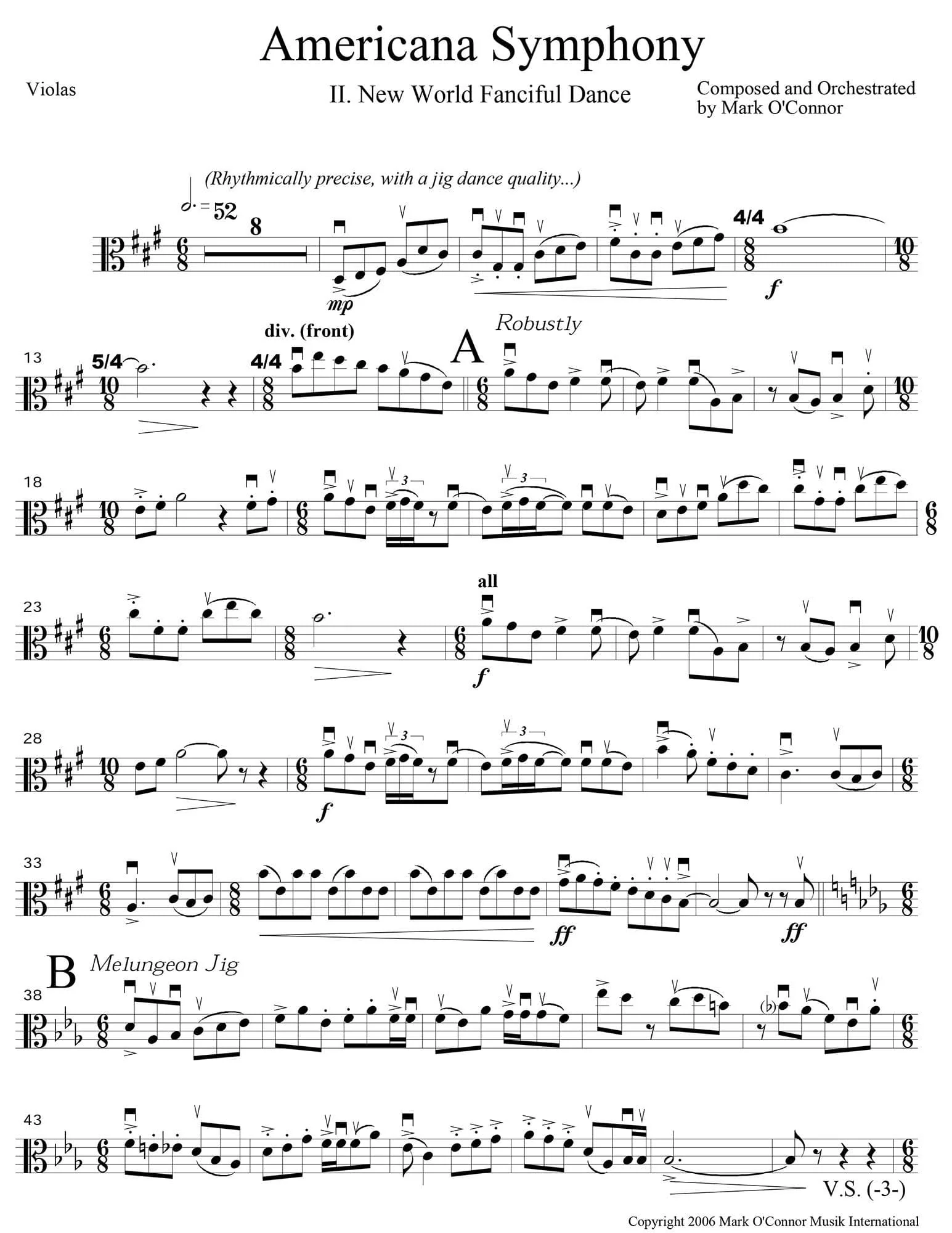 O'Connor, Mark - Americana Symphony "Variations on Appalachia Waltz" - String Parts - Digital Download - Image 6