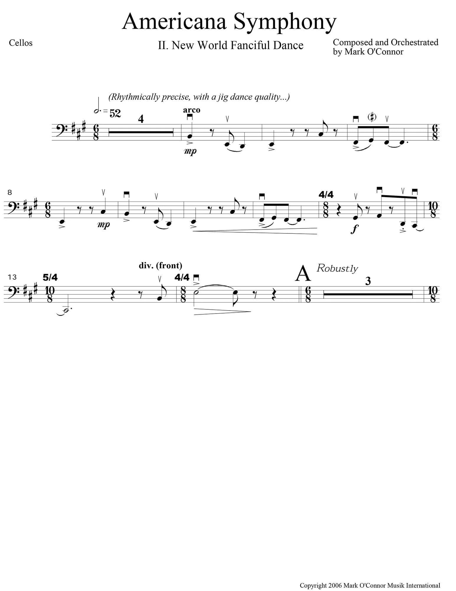 O'Connor, Mark - Americana Symphony "Variations on Appalachia Waltz" - String Parts - Digital Download - Image 7