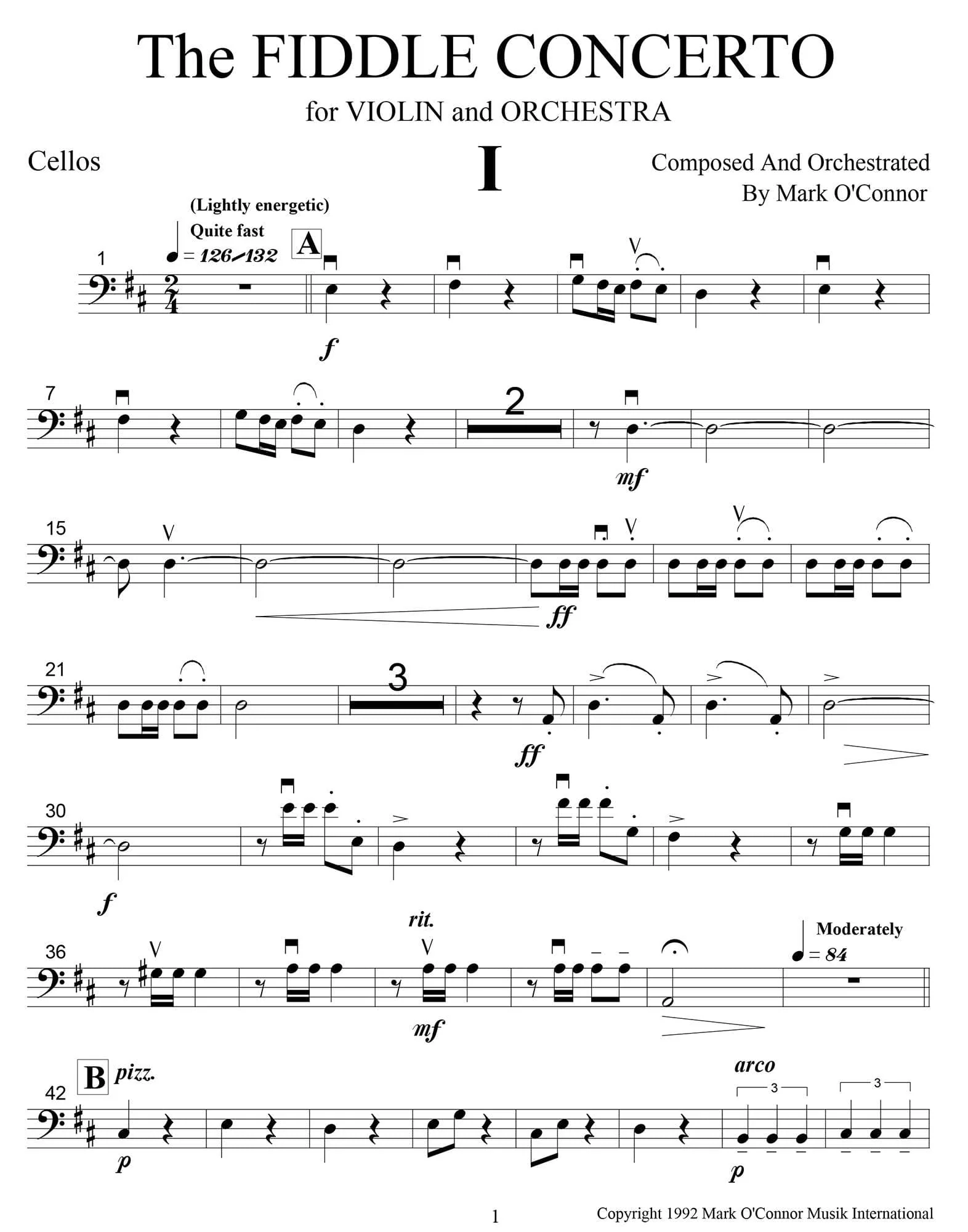 O'Connor, Mark - The FIDDLE CONCERTO for Violin and Orchestra - String Parts - Digital Download - Image 7