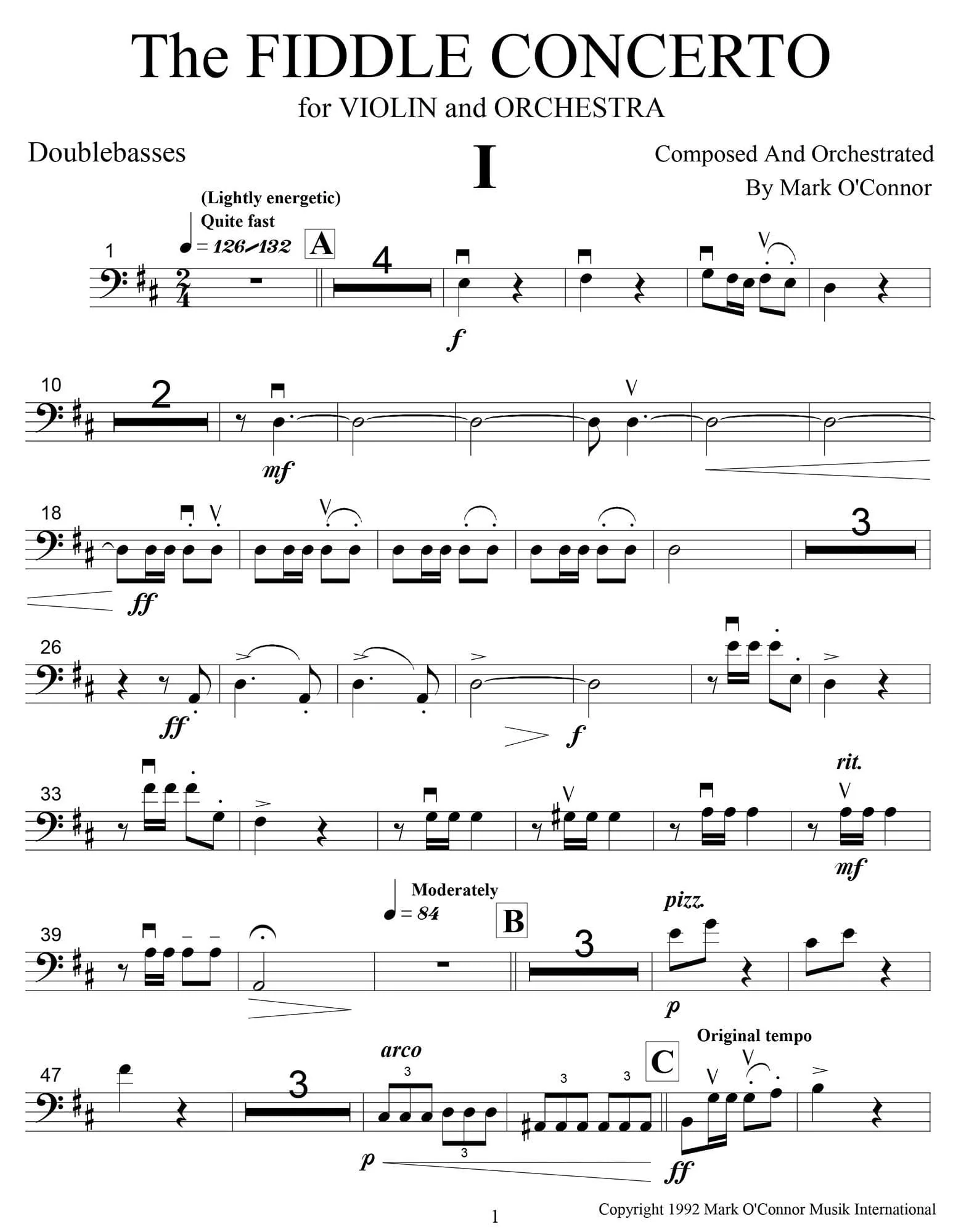 O'Connor, Mark - The FIDDLE CONCERTO for Violin and Orchestra - String Parts - Digital Download - Image 8