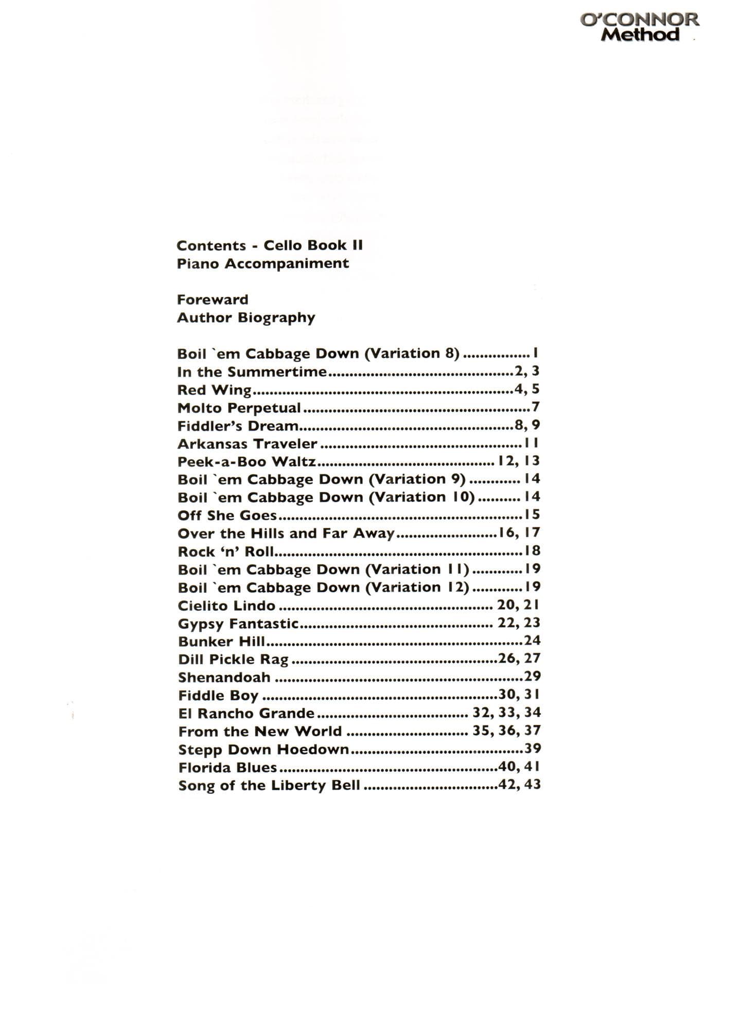 O'Connor Cello Method Book II - Piano Accompaniment - Image 2