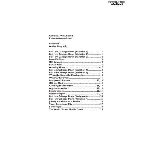 O'Connor Viola Method Book I - Piano Accompaniment - Image 2