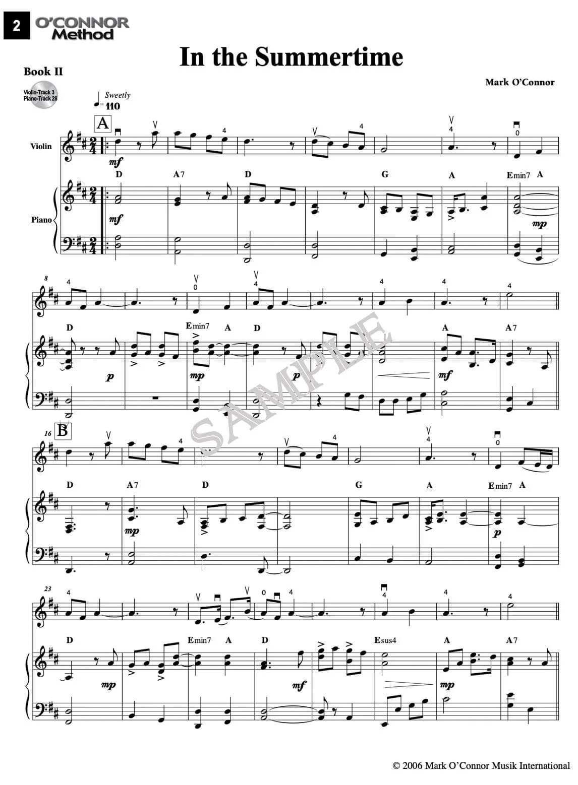 O'Connor Violin Method Book II - Piano Accompaniment - Digital Download - Image 3