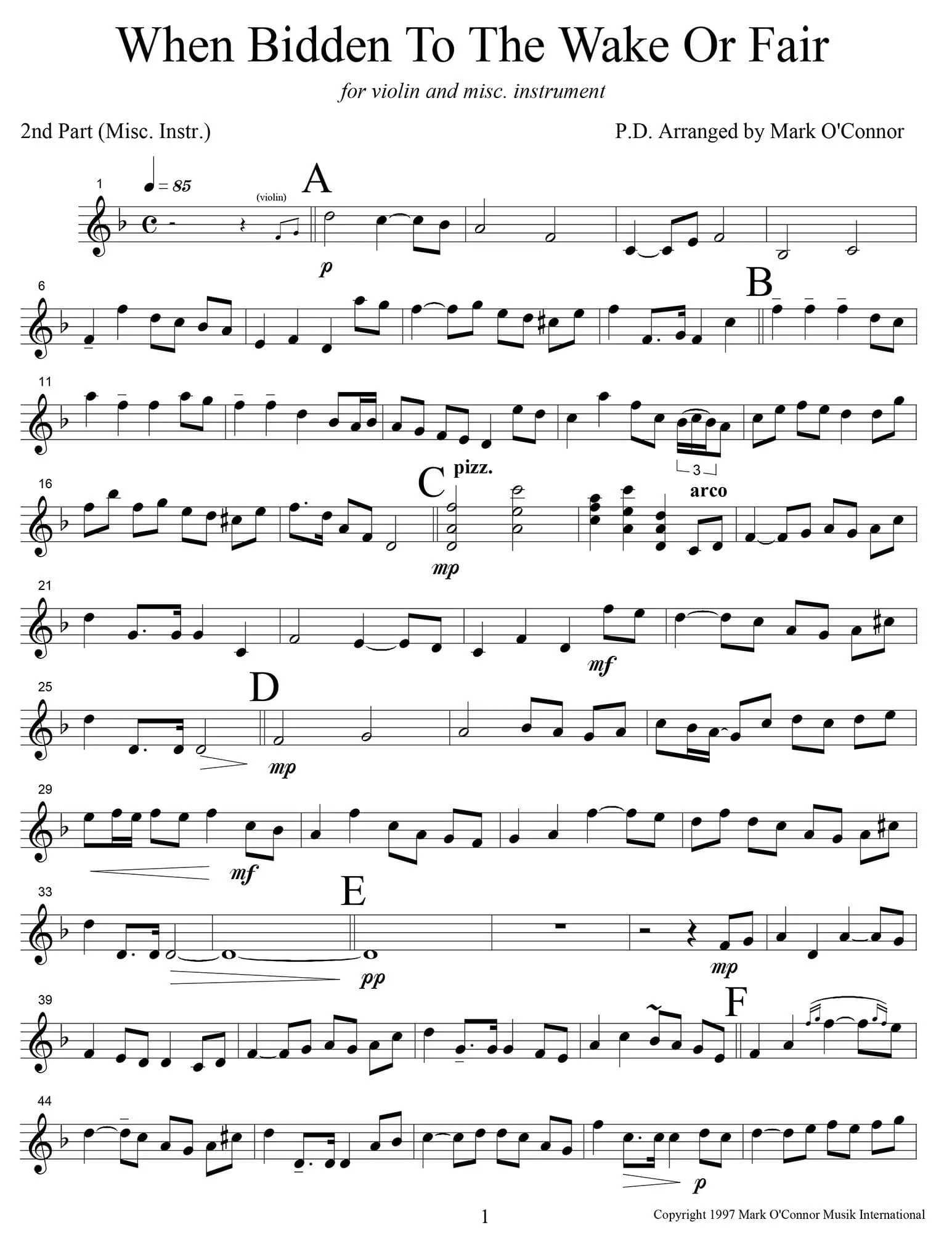 O'Connor - When Bidden To The Wake Or Fair for Violin & Misc Instrument - Dig. Download - Image 3
