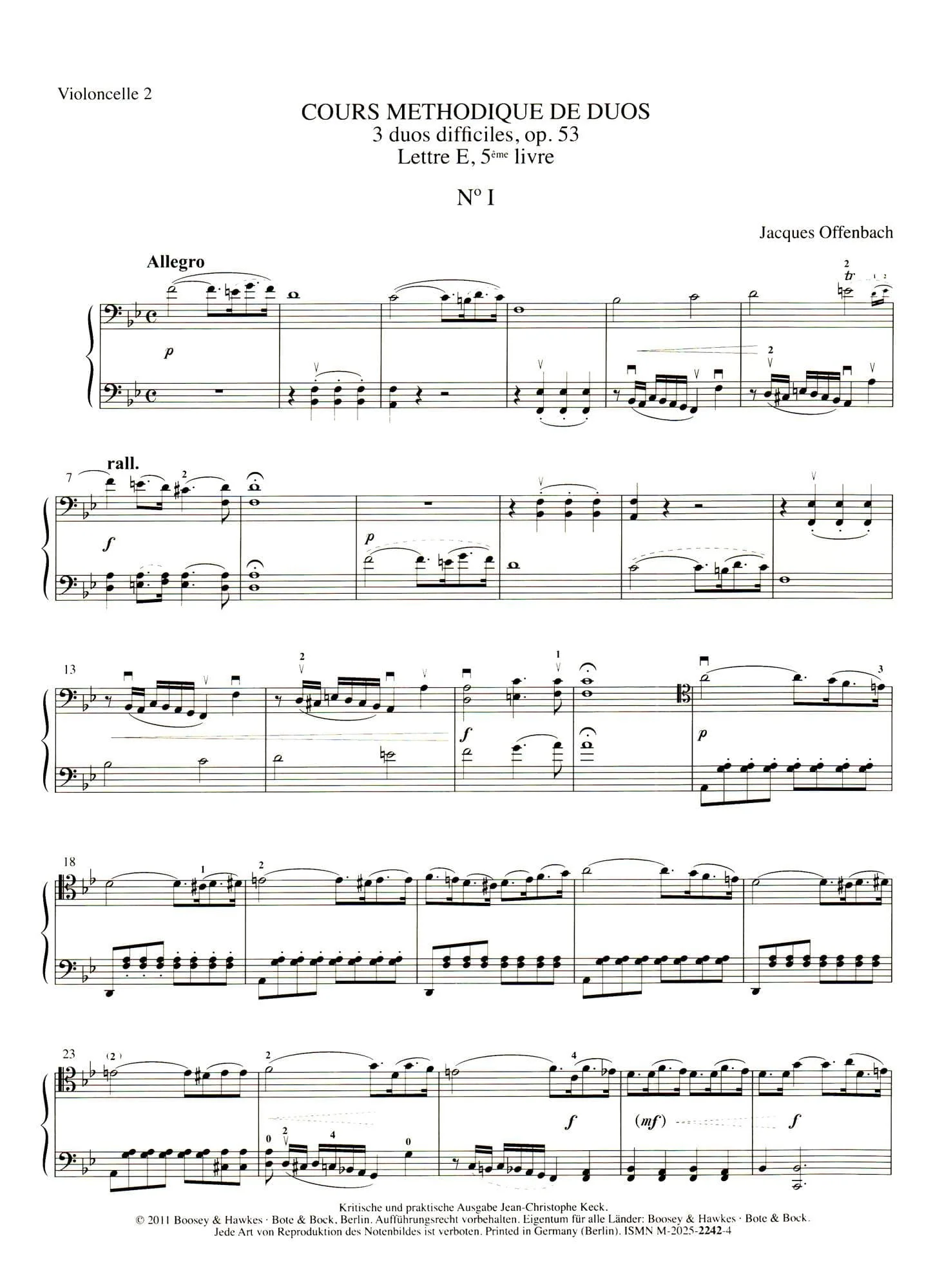Offenbach, Jacques - Cours methodique de duos pour deux violoncelles, Vol. 5 - for Two Cellos, or Cello and CD - Edition Keck - Boosey & Hawkes - Image 6