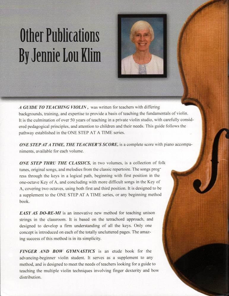 One Step At A Time - Book 2 - Violin - Jennie Lou Klim - Beachside Publications - Image 4