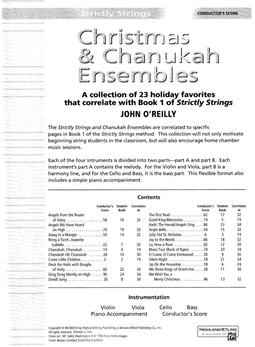 O'Reilly, John - Christmas and Chanukah Ensembles Score Published by Neil A Kjos Music Company - Image 2