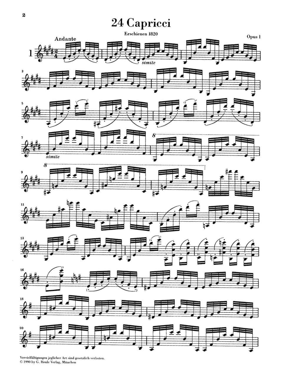 Paganini, Niccolò - 24 Caprices, Op 1 - Violin solo - Urtext Edition - Published by G Henle Verlag - Image 2
