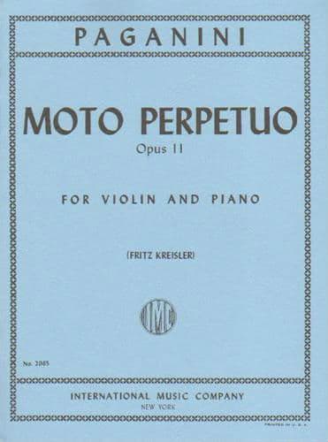 Paganini, Niccolò - Moto Perpetuo (Perpetual Motion), Op 11 - Violin and Piano - International Music Company