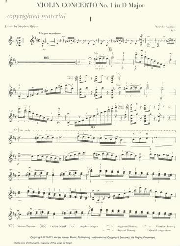 Sevcik, Otakar - Niccolo Paganini Violin Concerto No 1 in D Major Op 20 - Violin and Piano - Analytical Studies & Exercises - Edited by Stephen Shipps - Image 2