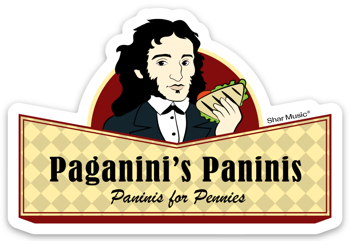 Paganini's Paninis Die-cut Sticker