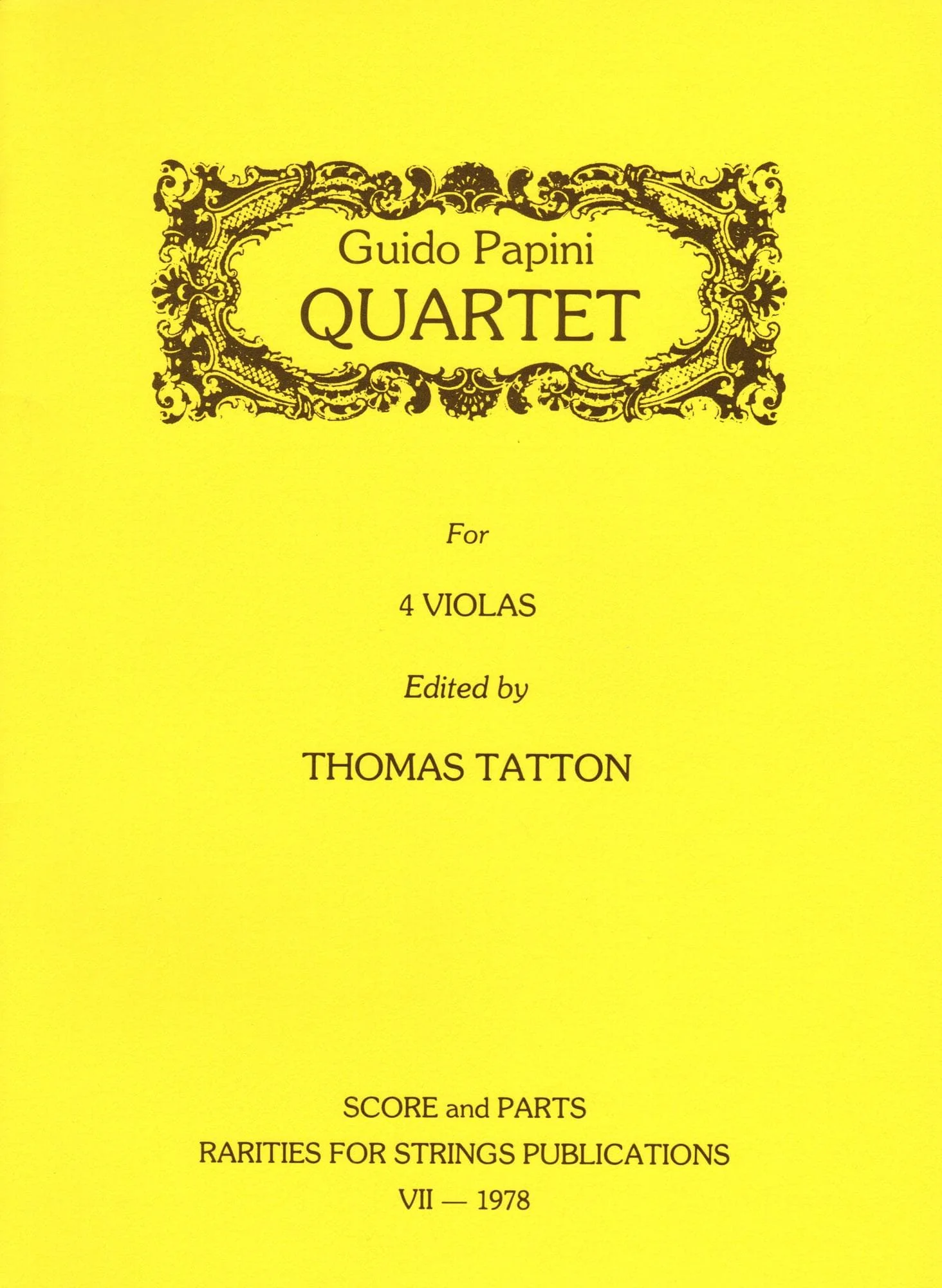 Papini, Guido - Quartet For Four Violas Score and Parts