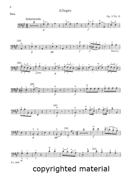Haydn, Franz Joseph - The Best of Haydn - for String Quartet or String Orchestra - Bass part - edited by Samuel Applebaum and Paul Paradise - Belwin-Mills Publishing - Image 3