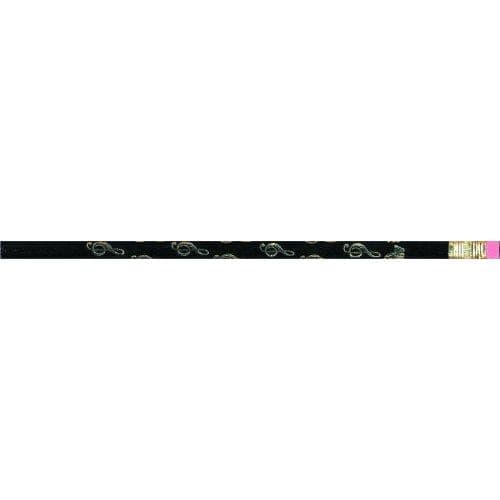 Pencil - Black with Gold Treble Clef Design