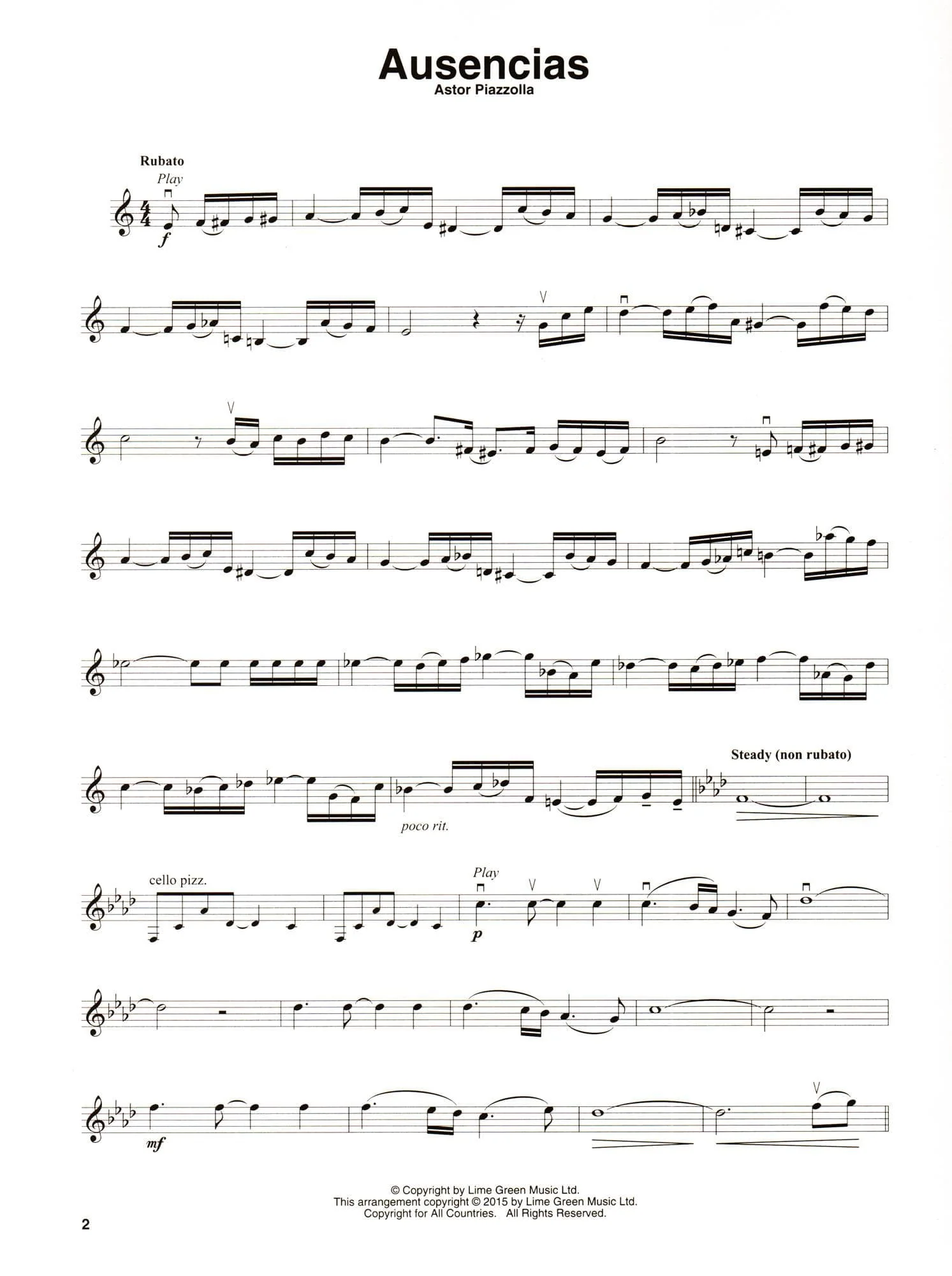 Piazzolla Tangos - Violin Play-Along Vol. 46 - 8 Favorites - for Violin and Audio Accompaniment - Hal Leonard - Image 3