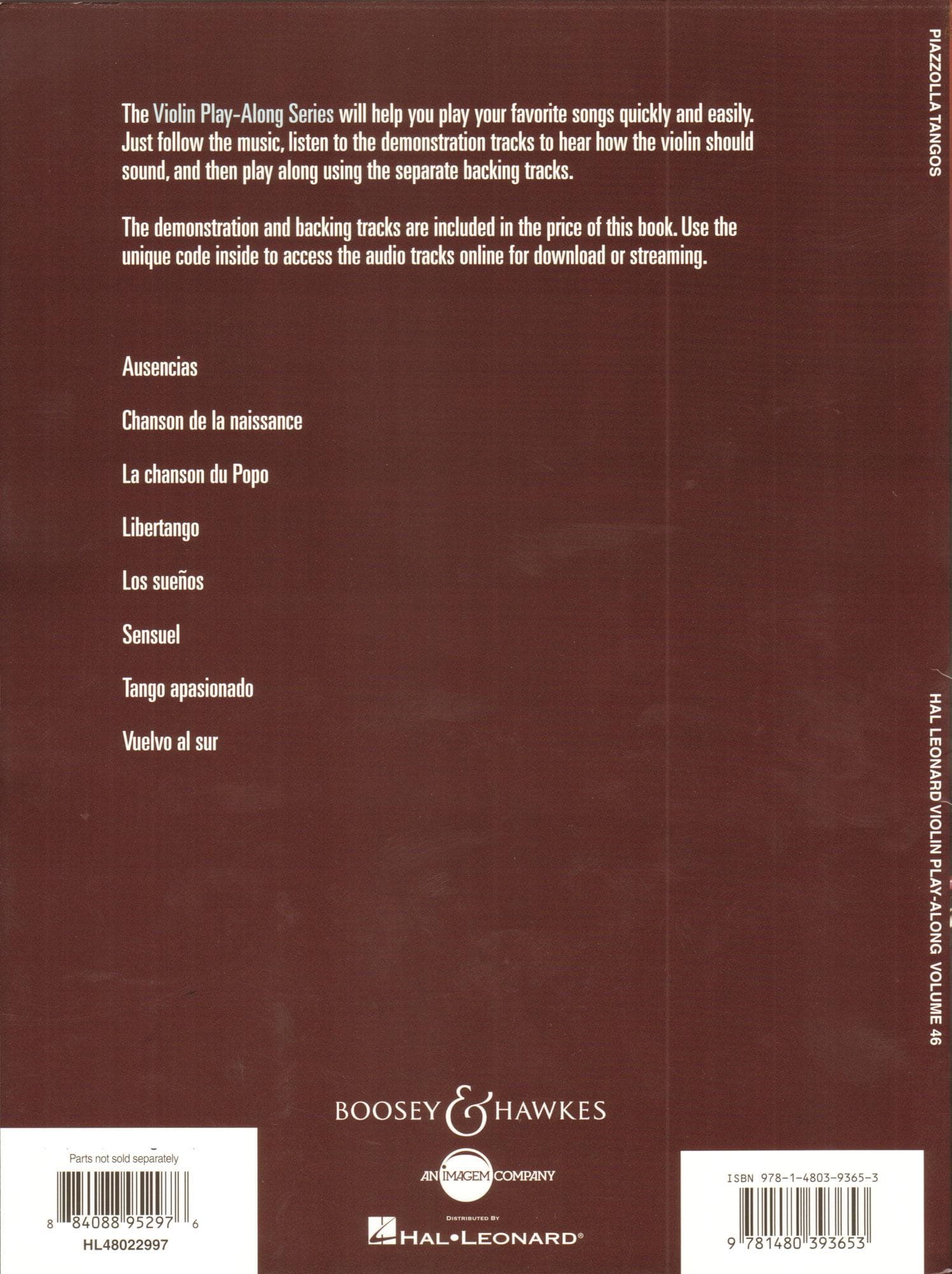 Piazzolla Tangos - Violin Play-Along Vol. 46 - 8 Favorites - for Violin and Audio Accompaniment - Hal Leonard - Image 4