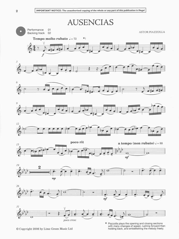 Piazzolla, Astor - Vuelvo Al Sur - for Violin -  Boosey & Hawkes - Image 3