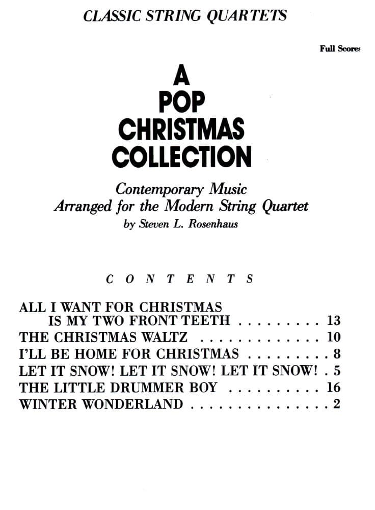 Pop Christmas Collection, for String Quartet Arranged by Rosenhaus Published by Alfred Music Company - Image 2
