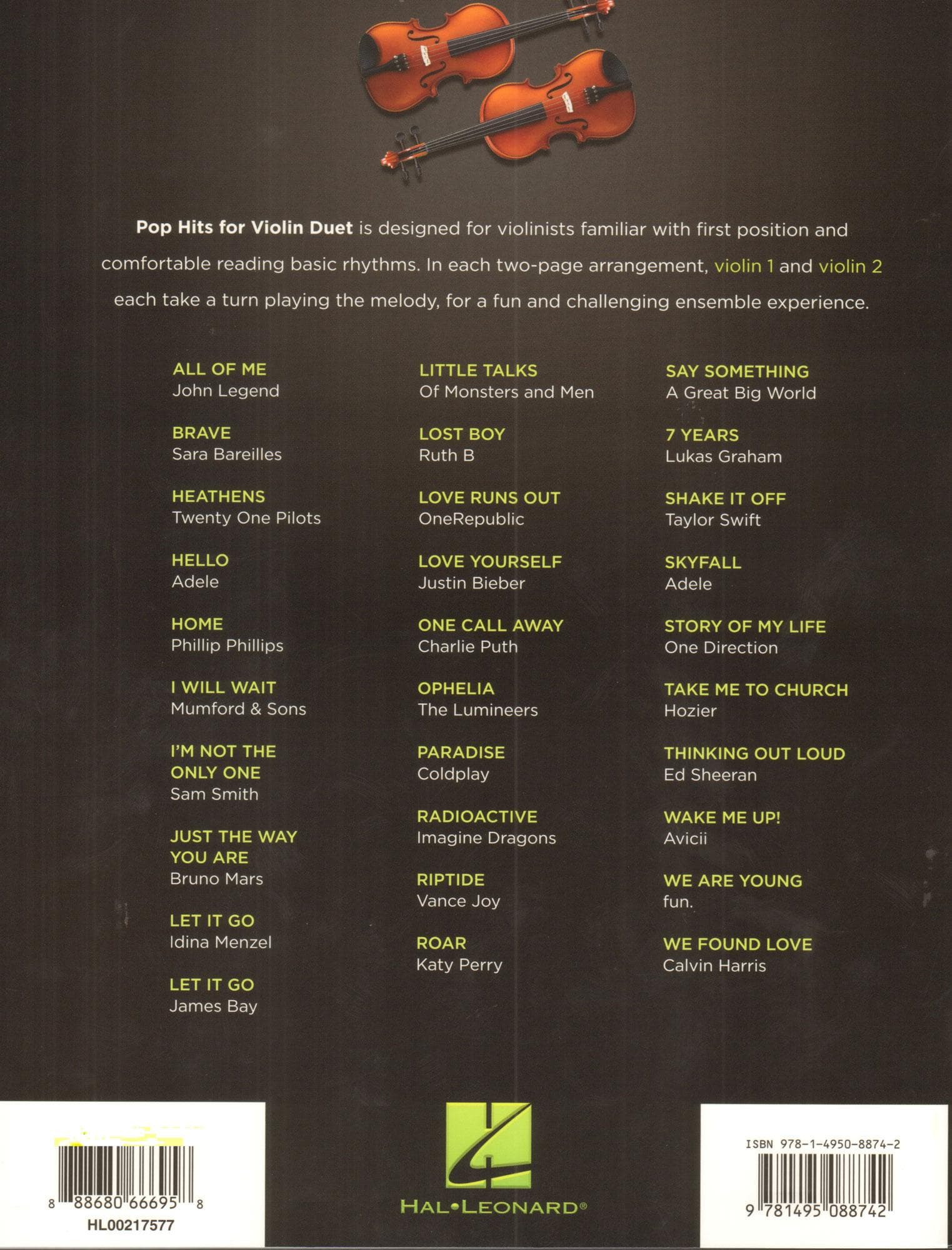 Pop Hits for Violin Duet - Hal Leonard - Image 3