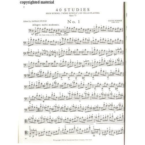 Popper, David - High School of Cello Playing Op 73 Published by International Music Company - Image 2