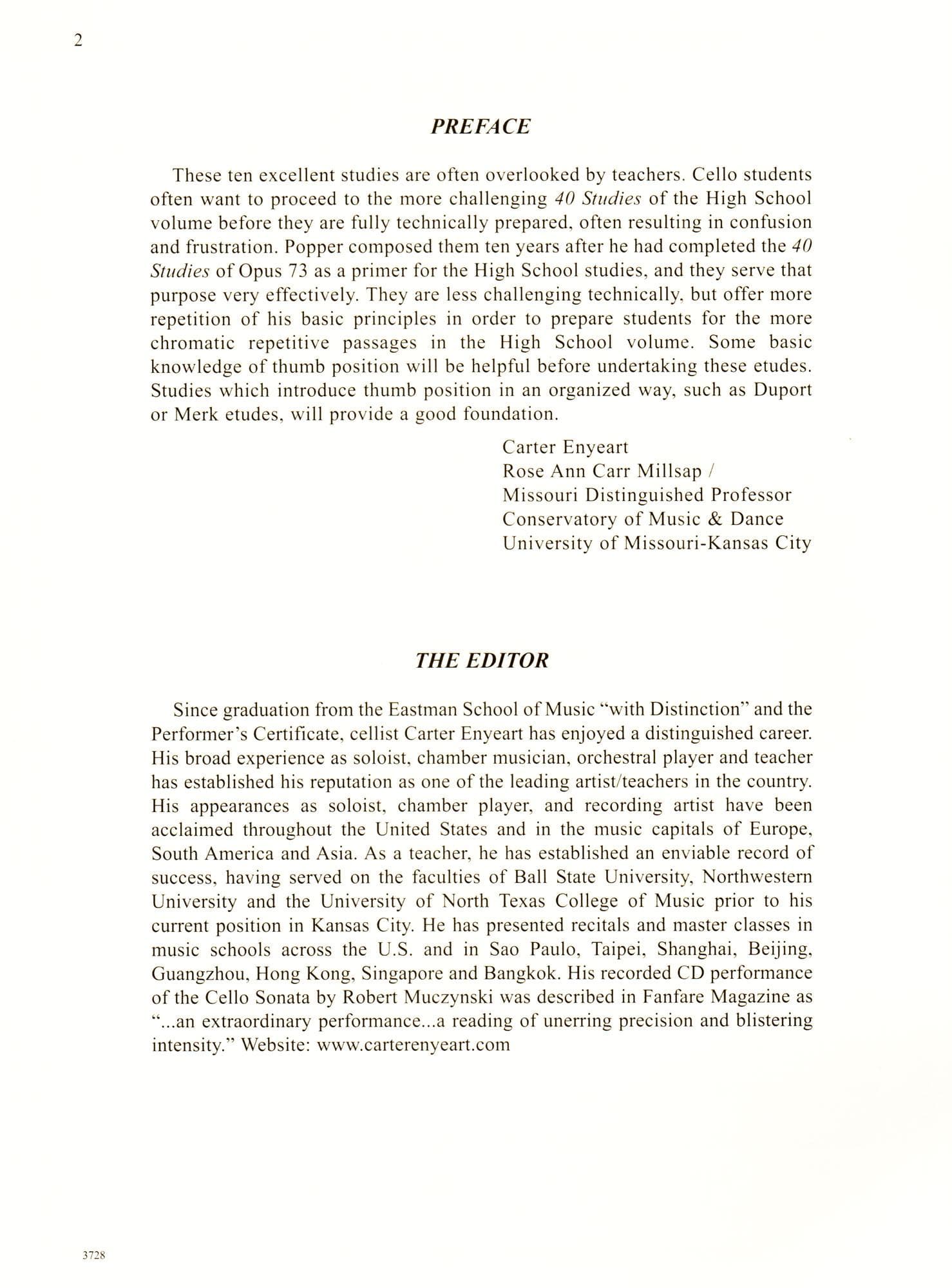 Popper, David - Studies Op 76 For Cello Published by International Music Company - Image 2