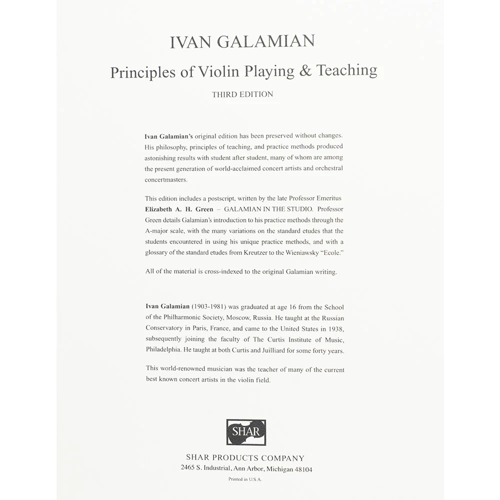 Principles of Violin Playing & Teaching (Hardcover) by Ivan Galamian - Image 3
