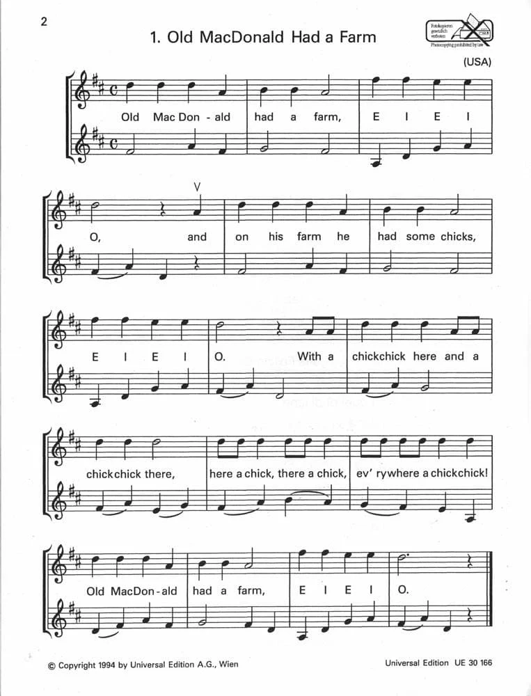 Radanovics - Children's Songs For Two Violins Published by Universal Edition - Image 3