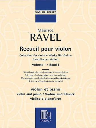 Ravel - Collection for Violin Vol. 1 Vn and Pno