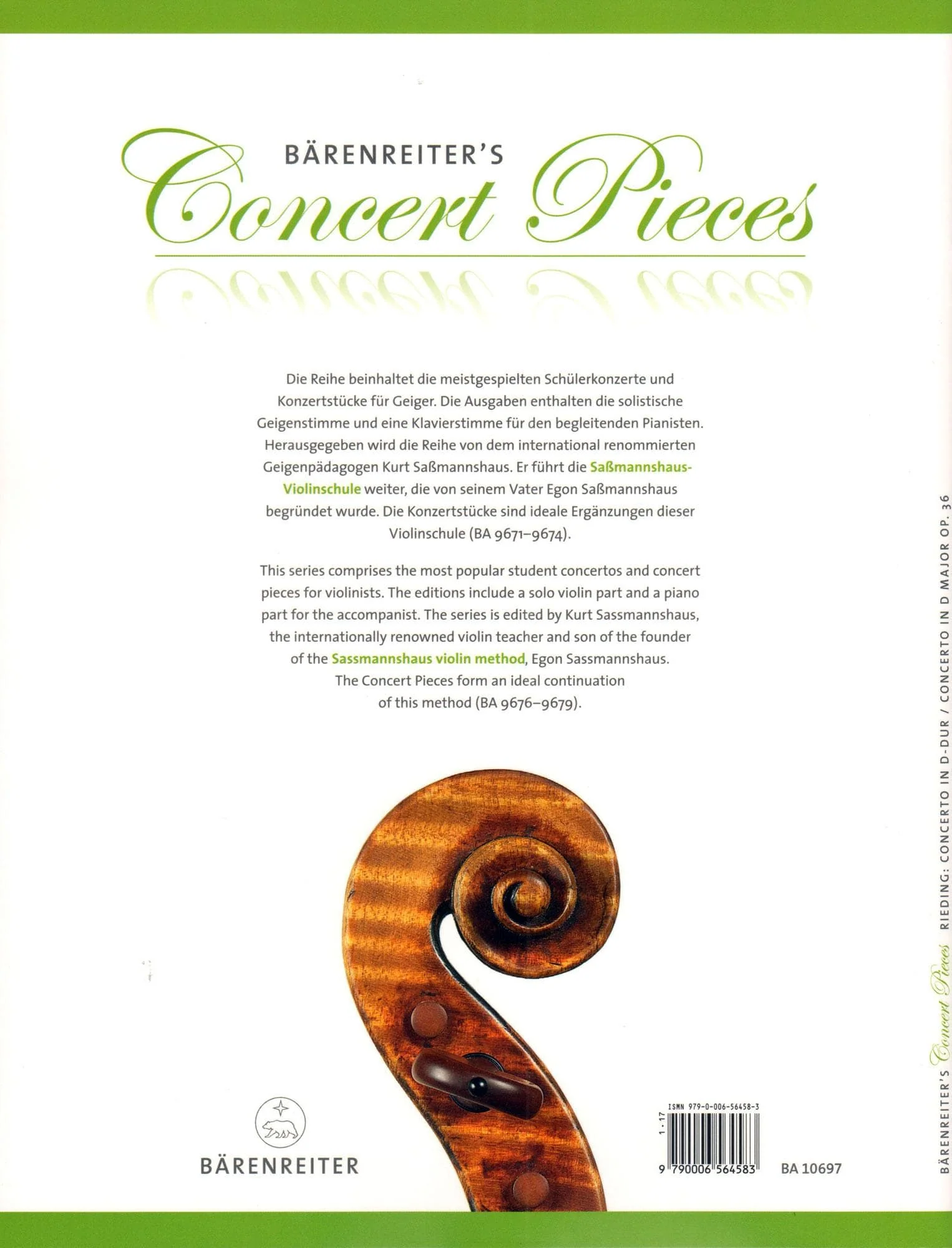 Rieding, Oskar - Violin Concerto in D Major, Op 36 - Violin and Piano - Barenreiter - Image 5