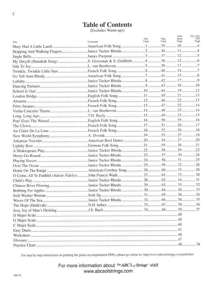 Rhoda, Janice Tucker - ABCs of Viola for the Absolute Beginner - Book 1 - Carl Fischer - Image 2