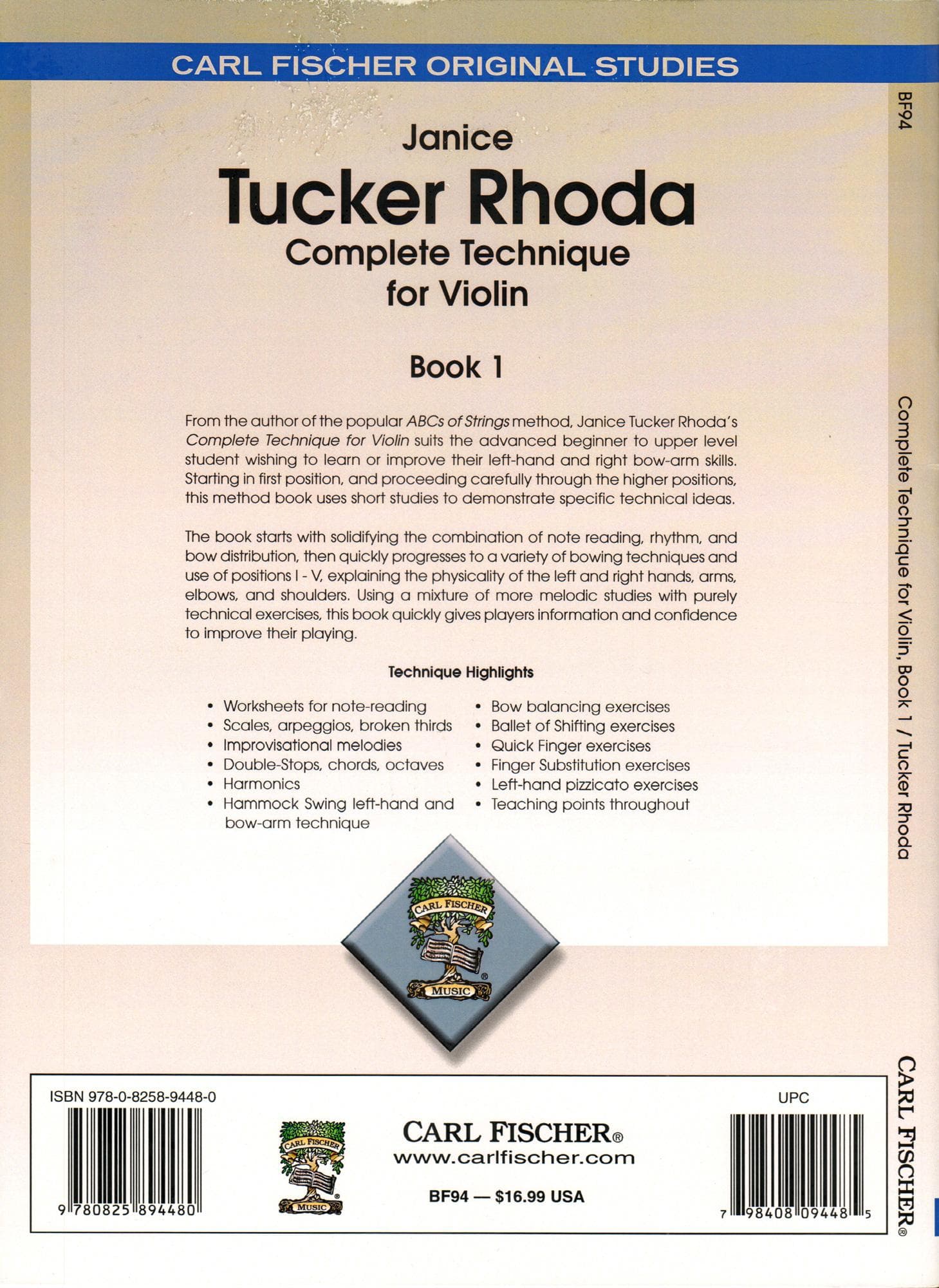 Janice Tucker Rhoda - Complete Technique for Violin - Book One - for Violin - published by Carl Fischer - Image 5