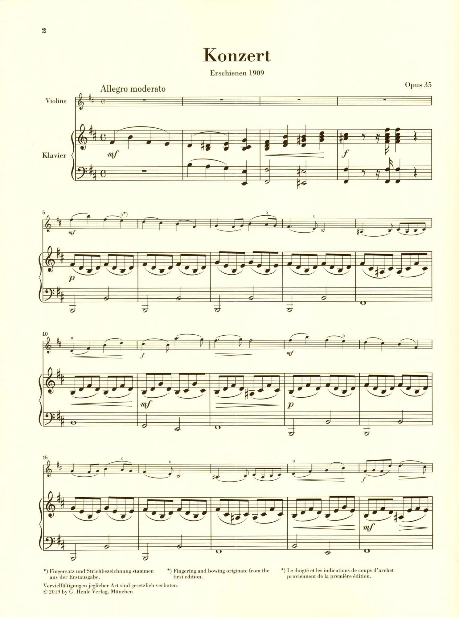 Rieding, Oscar - Concerto In b minor Op 35 - for Violin and Piano - edited by Annette Oppermann - Henle Verlag URTEXT - Image 3