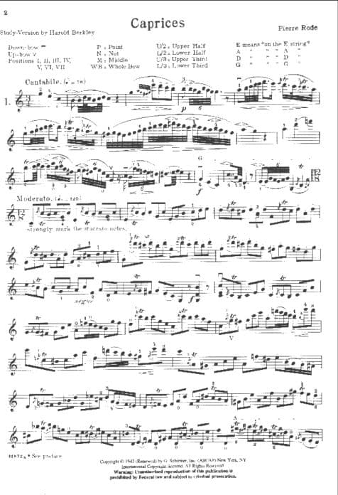 Rode, Pierre - 24 Caprices for the Violin - G Schirmer - Image 2
