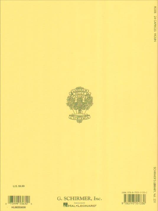 Rode, Pierre - 24 Caprices for the Violin - G Schirmer - Image 3