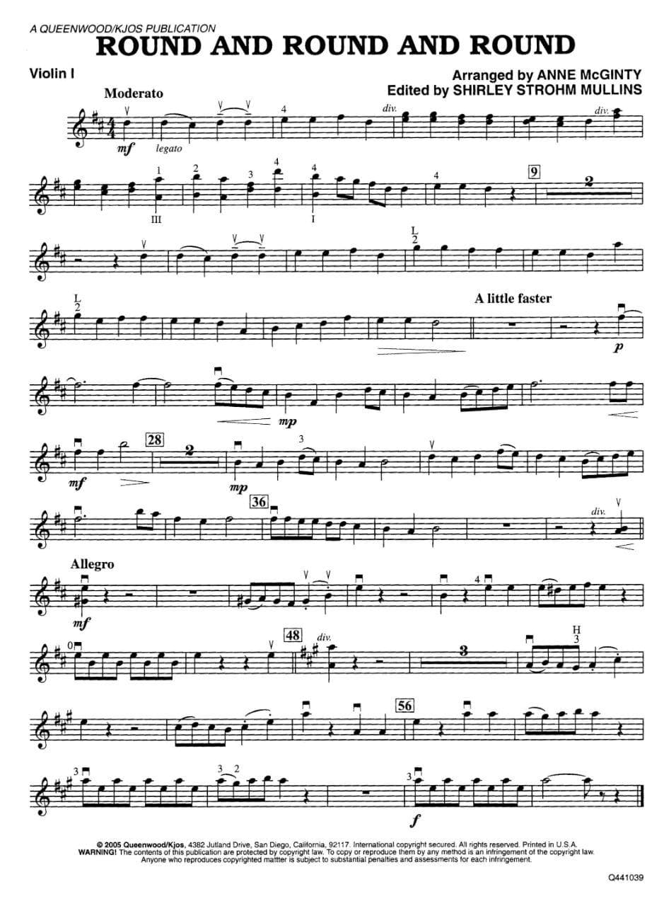 Round and Round and Round - McGinty/Mullins Score and set of parts Published by Queenwood Publications - Image 2