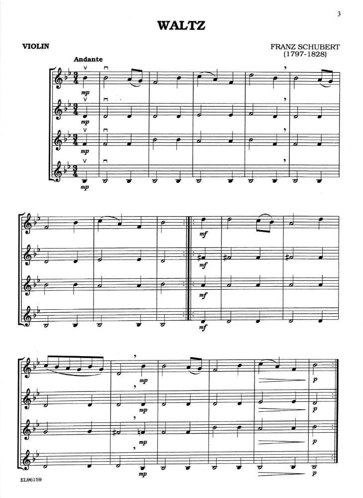 Ryden, William - Classical Quartets For All, Violin Part Published by Alfred Music Publishing - Image 3