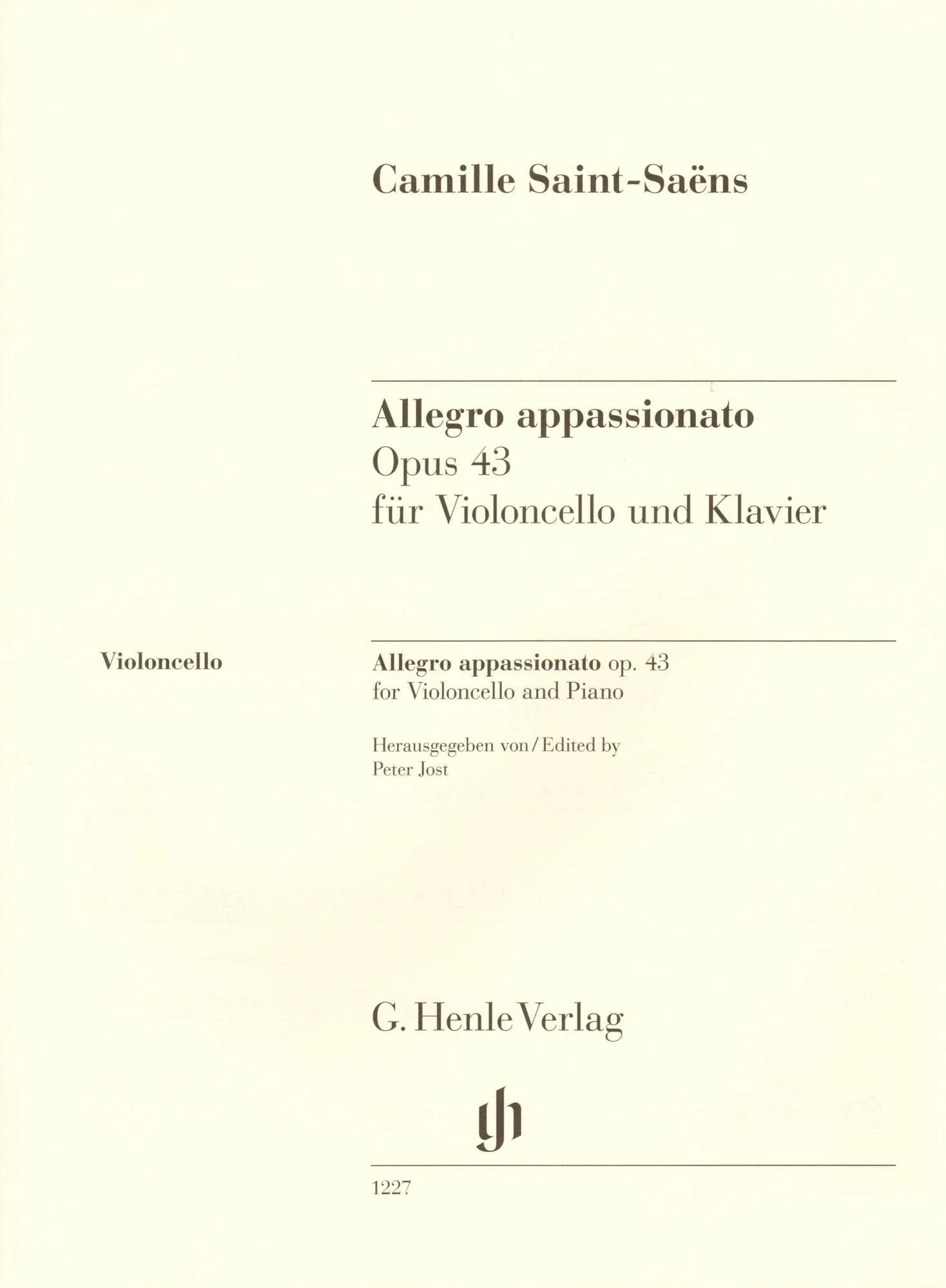 Saint-Saëns, Camille - Allegro Appassionato, Opus 43 - for Cello and Piano - edited by Jost and Geringas - G. Henle Verlag URTEXT - Image 4