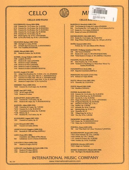 Saint-Saens, Camille - Allegro Appassionato Op 43 For Cello and Piano Edited by Leonard Rose Published by International Music Company - Image 4