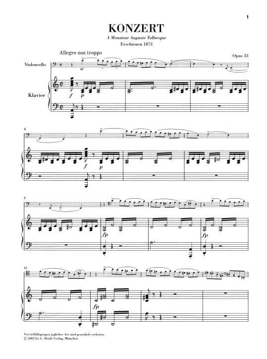 Saint-Saens, Camille - Cello Concerto No 1 in A Minor, Op 33 - edited by David Geringas - Henle - Image 2