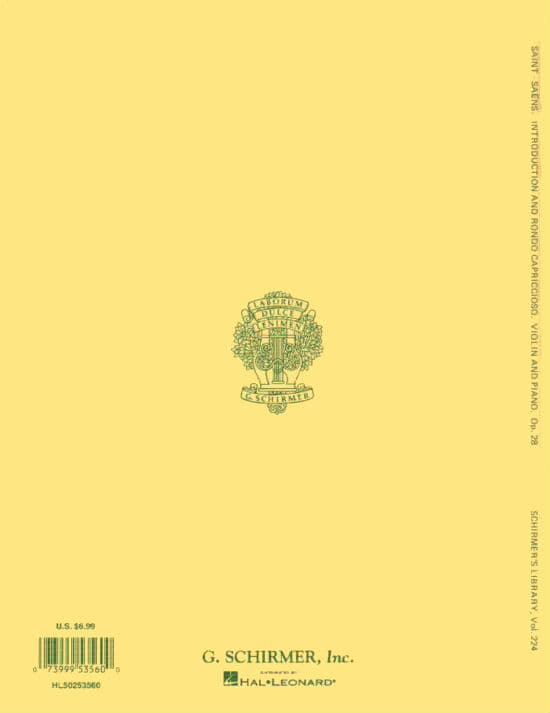 Saint-Saëns, Camille - Introduction and Rondo Capriccioso, Op 28 - Violin and Piano - edited by Henry Schradieck - G Schirmer Edition - Image 3