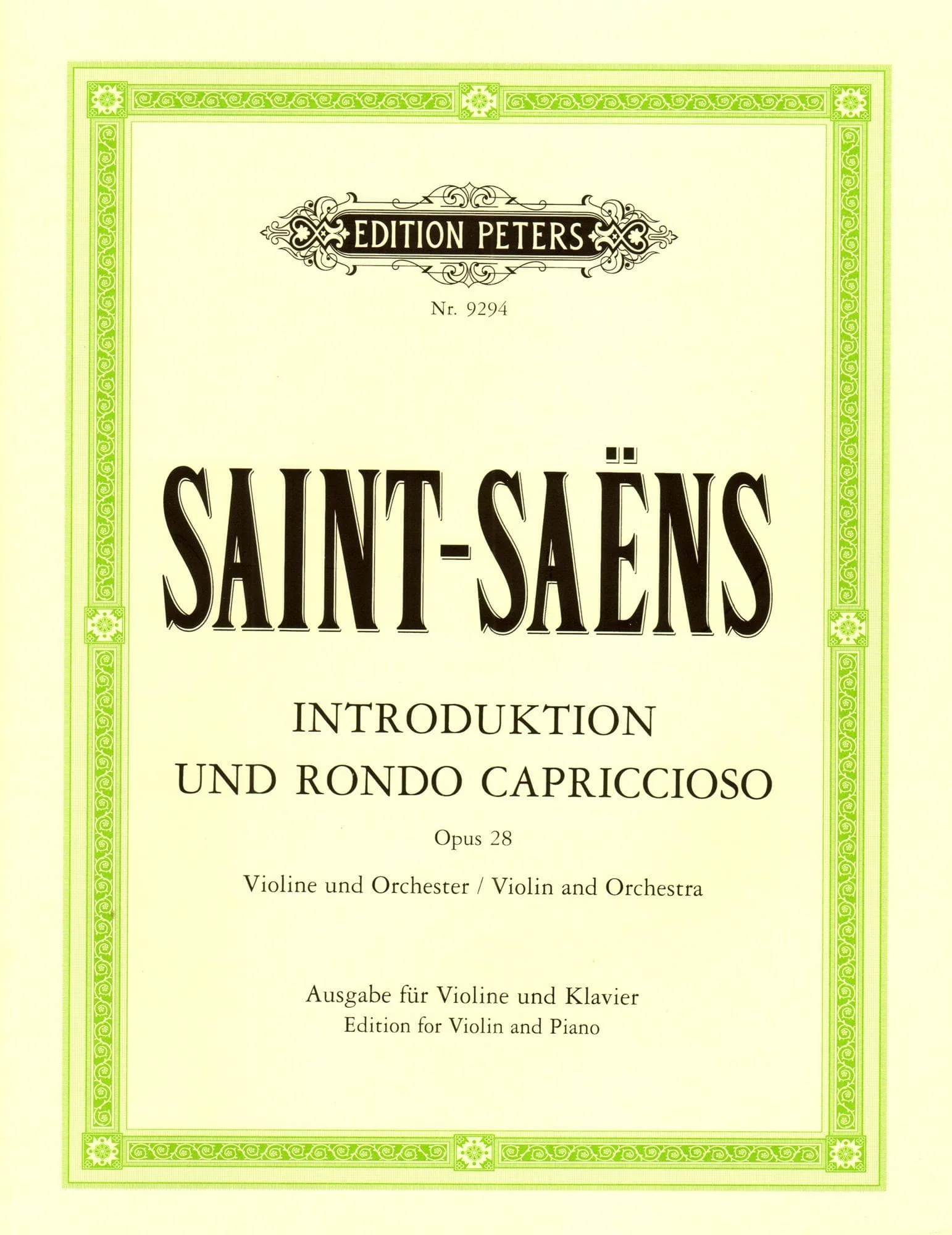 Camille Saint-Saens - Introduction and Rondo Capriccioso, Op 28 - Violin and Piano - Thiemann - Peters