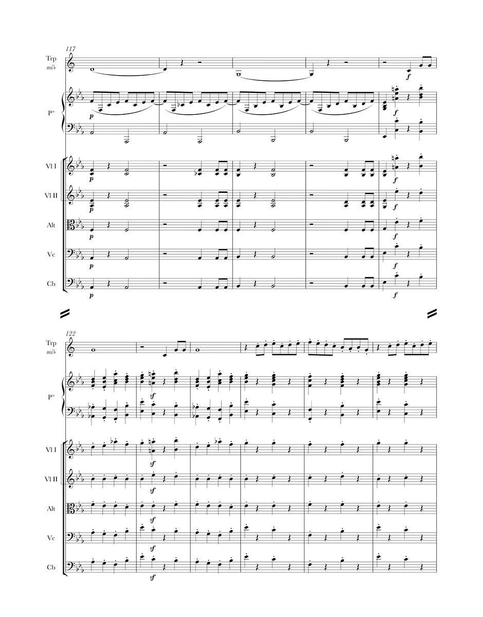 Saint-Saëns, Camille - Septuor for Trumpet, Piano, Two Violins, Viola, Cello and Double Bass in E-flat Major, Op. 65 - Score - edited by Ratner - Barenreiter Urtext - Image 3